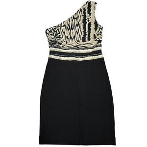 BCBGMAXAZRIA Women's XS Single Shoulder Bodycon Above Knee Dress